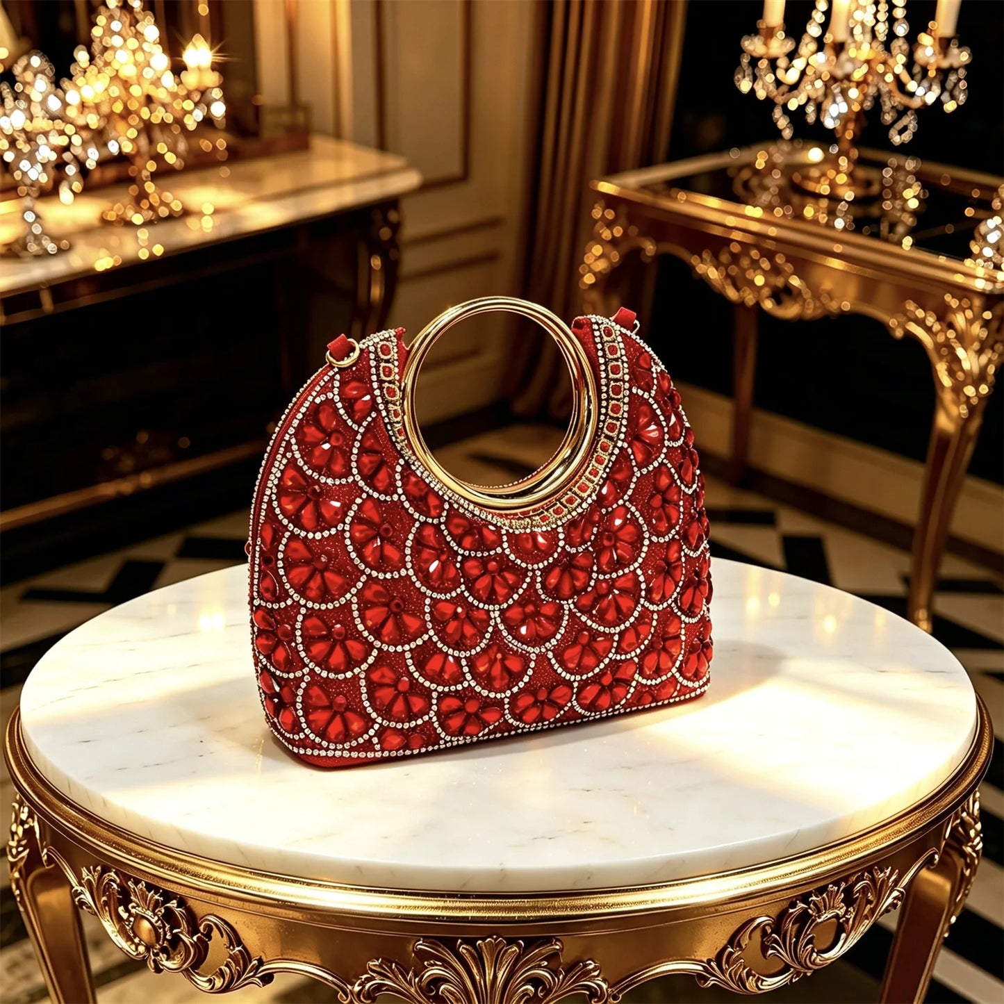 2026 INS Italian Design Elegant Fuchsia Rhinestone Pointed Toe High Heels with Matching Handbag Set - Perfect for Weddings