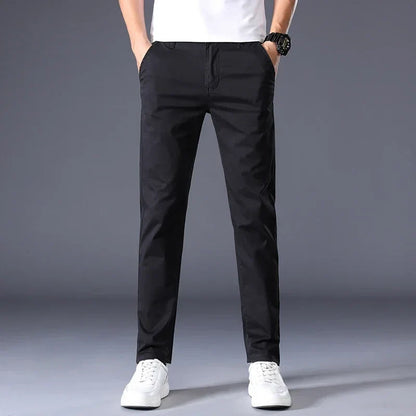 7 Colors Summer Thin Men's Casual Pants Stretch Cotton Slim Fashion Business Trousers High Quality Male Clothes