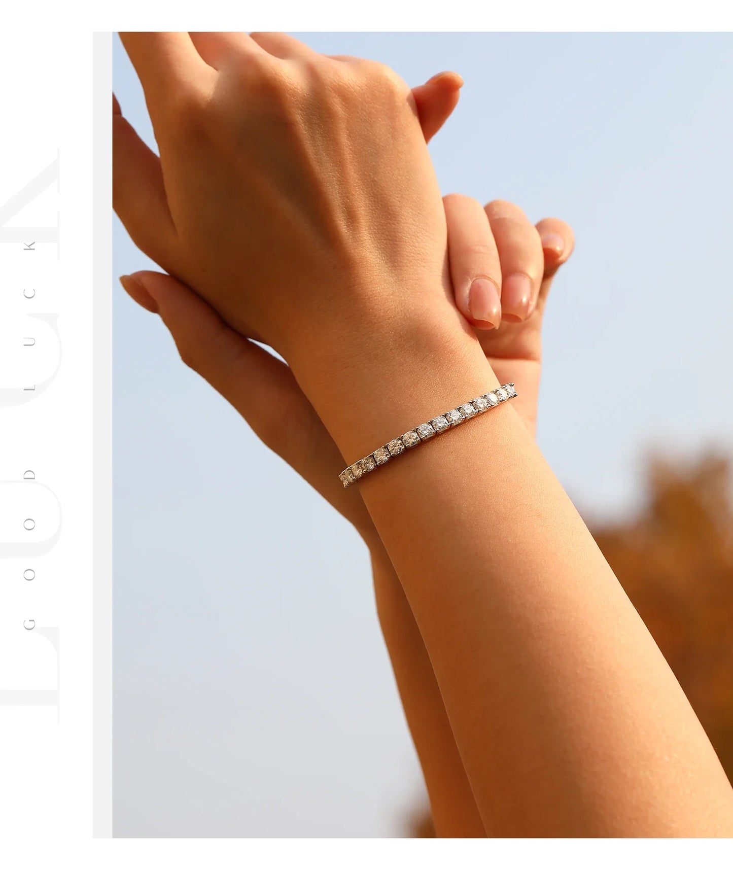D VVS1 Moissanite Tennis Bracelet 925 Sterling Silver Single Row Classic with Box Bracelets for Women Man Fine Jewelry