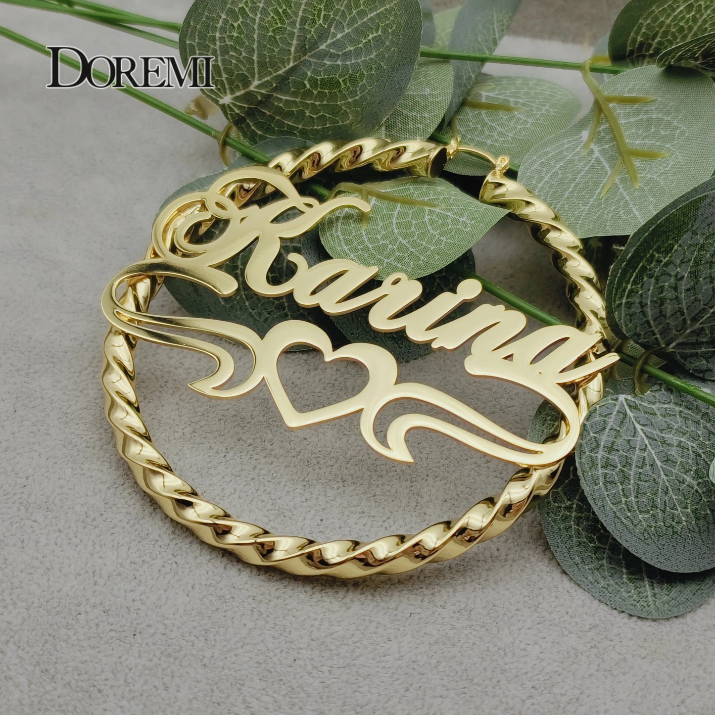 30/50/70/90MM Custom Name Earring Big Hoops Cat Character Stainless Hip Hop Style Earrings Custom Earrings for Women Gift