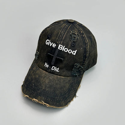 New Unisex Letter Tie-dye Embroidery American Vintage Baseball Hats Versatile Fashion ins Broken Breathable Casual Peaked Caps
