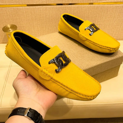 Loafers Men Big Size 48 Soft Driving Moccasins High Quality Flats Suede Leather Shoes Men Slip-on Luxury Loafers for Men