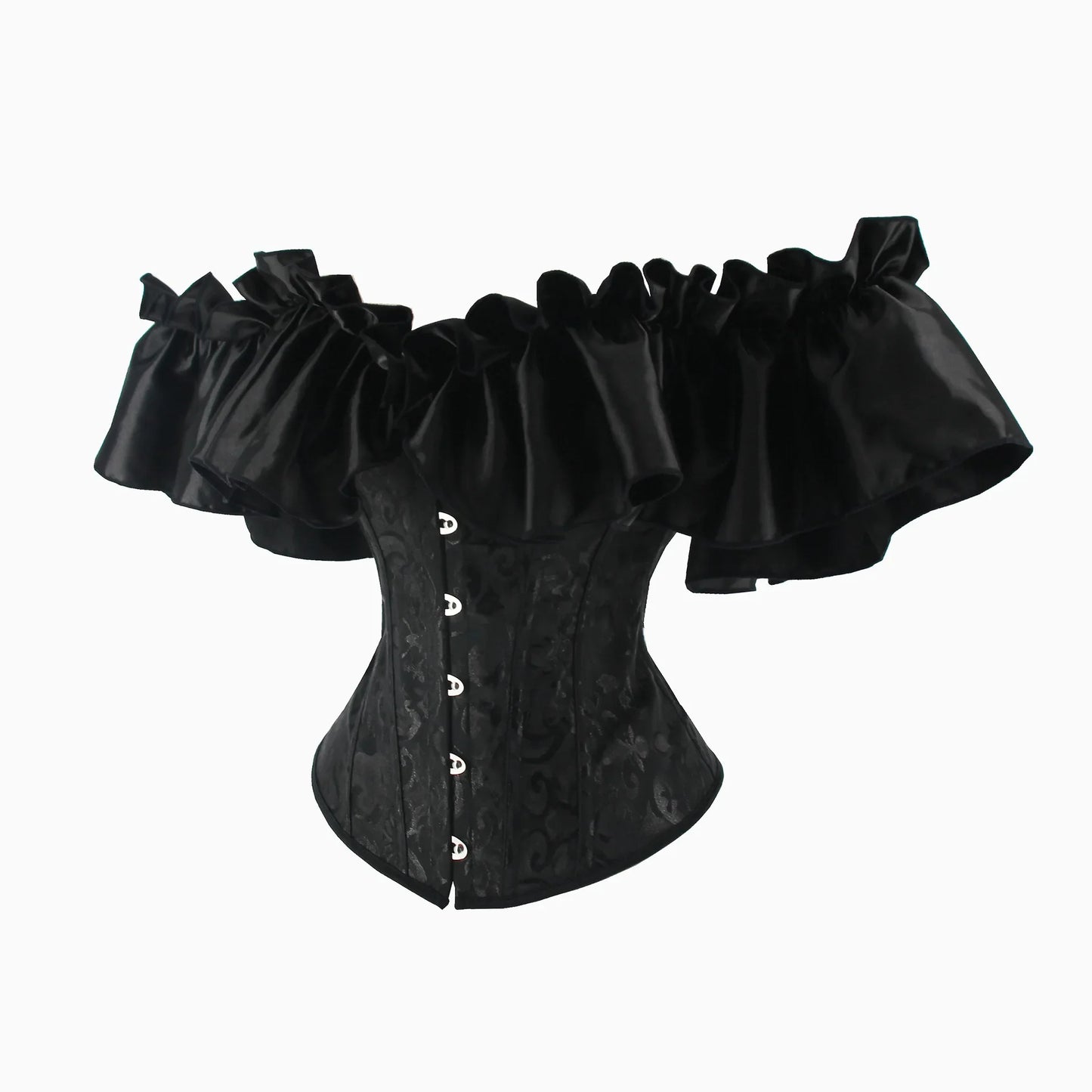 Off Shoulder Corset Top Sexy Gothic Corsets and Bustiers Overbust Corset Slimming Waist Trainer Ruffles Short Sleeve Women Top