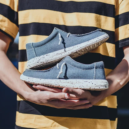 Summer Men's Canvas Shoes Denim Sneakers Men's Canvas Shoes Breathable Moccasins Vulcanized Shoes Men's Sneakers Shoes Plus Size