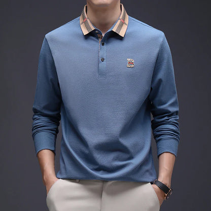 Designer Embroidered High End Brand Long Sleeved Cotton Polo Shirt Spring Autumn Fashion Casual Lapel T-Shirt Top Men's Clothing