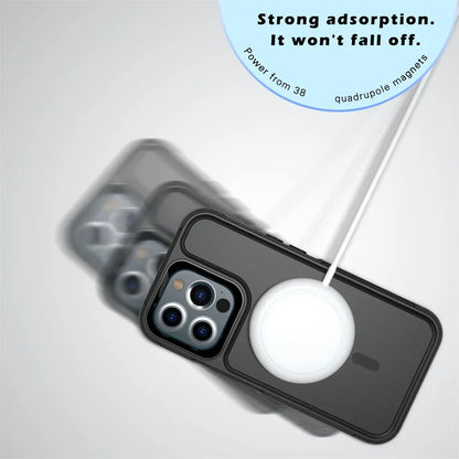 Magnetic Case for iPhone 16 15 14 Pro Max Plus 13 mini 12 for MagSafe Military Grade Drop Protective Tough Shockproof Case