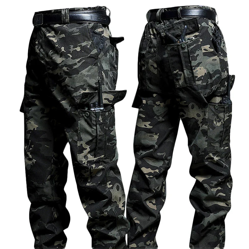 New Work Cargo Pant Men Wear-Resistant Stretch Tactical Trousers Casual Breathable Multi-Pocket Outdoor Waterproof Training Pant