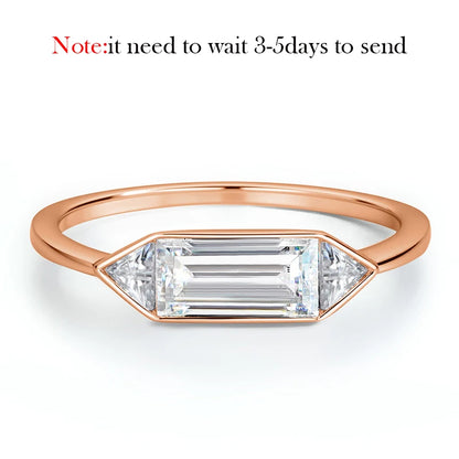 18k Plated 1.2CTTW All Moissanite Rings for Wormen Men 3 Gems Girls Couple Rings Lab Diamond Solid Silver S925 Jewelry