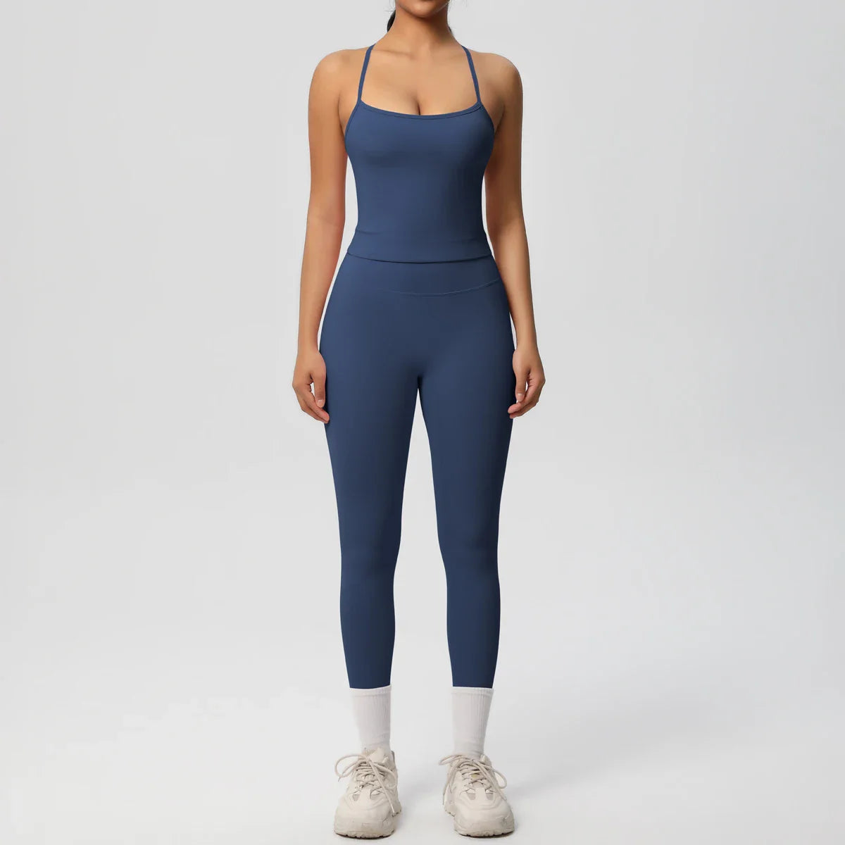 Halter Yoga Top Set Fitness Gym Suit Training Sleeveless Sport Gym Tops Crossover Back Sports Underwear  Tummy Control Slimming