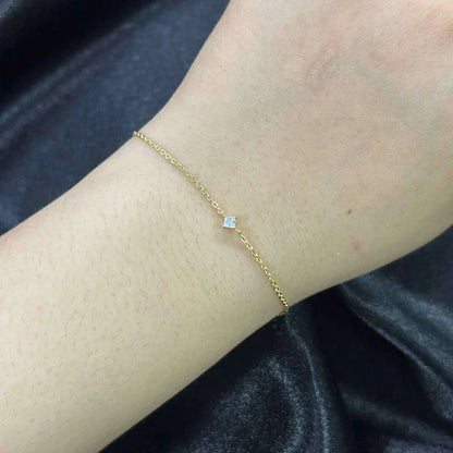 Trendy A Moissanite Bracelets for Women Letter Charm Adjustable Chain 100% 925 Sterling Silver Wedding Fine Jewelry Gifts
