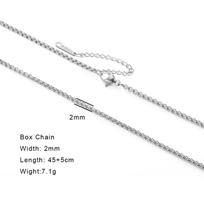 Stainless Steel Gold Color Chain Necklace Women Minimalist Cuban Paperclip Twisted Snake Chain Fashion Jewelry Wholesale