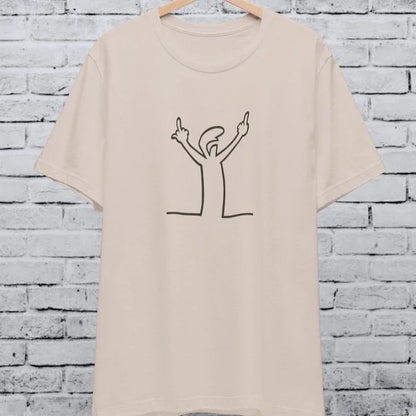 Angry La Linea Unisex T-Shirt for Men Women The Line Osvaldo Vintage Funny Gift 80s Cartoon Summer Casual Comfort Cotton Tees