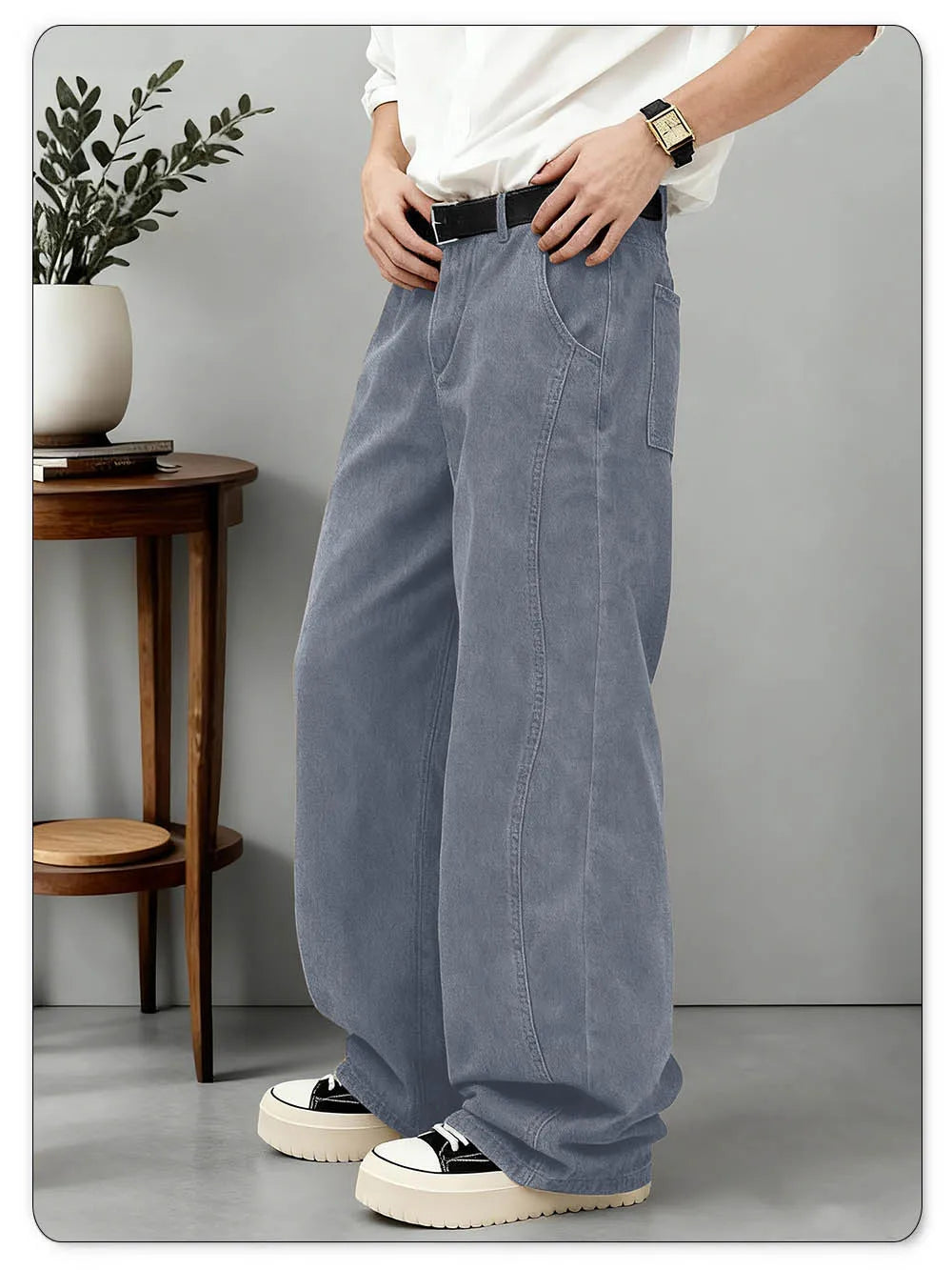 American Men's Retro Brown Ultra Baggy Wide Leg Jeans Street Casual Embroidery Oversized Men's Clothes Unisex Denim Pants