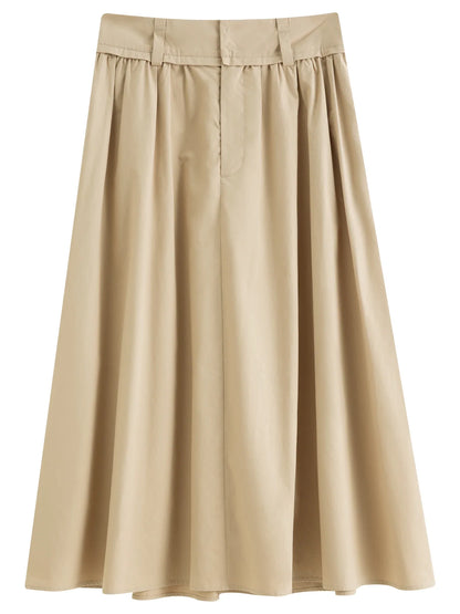 Women's Wide Waist High Waist A-line Skirt 2025 Autumn New Arrival Casual Workwear Style Skirt for Women 25DS83134