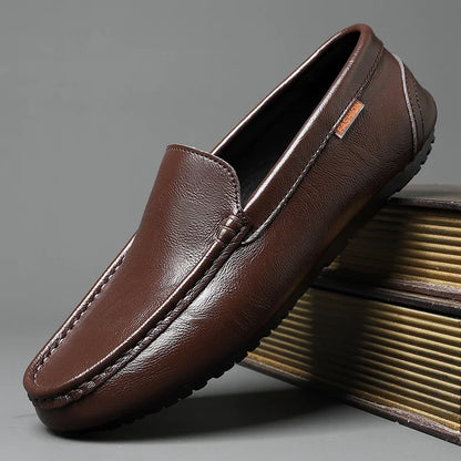 Fashion Leather Men Casual Shoes Italian Brand Formal Men Loafers Moccasins Breathable Slip on Soft Driving Shoes Plus Size 47