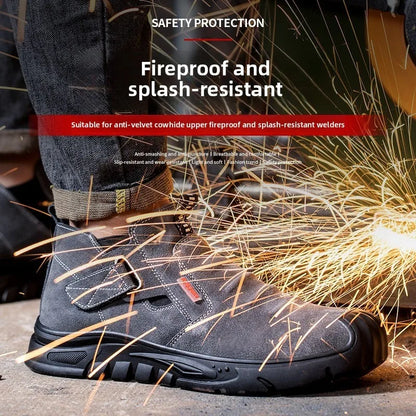 Labor protection shoes with steel toe caps, anti smashing and anti stabbing welding shoes, anti slip and wear-resistant shoes