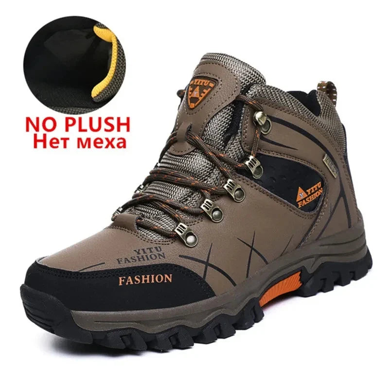 Men Winter Snow Boots Waterproof Leather Sneakers Super  Warm Men's Boots Outdoor Male Hiking Boots Work Shoes Size 39-47