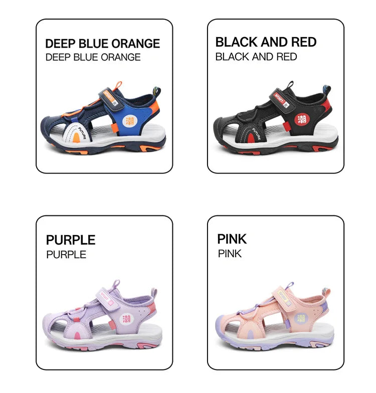 Summer Beach Shoes Kids Closed Toe Anti-collision Sandals Breathable Children Casual Walking Sandals For Boys And Girls