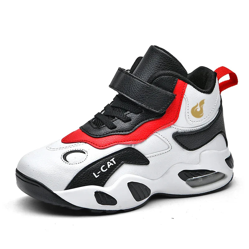 Children's High-top Basketball Shoes Anti-slip Basketball Combat Boots Boys Girls Outdoor Cushioned Sneakers Ankle Support Shoes