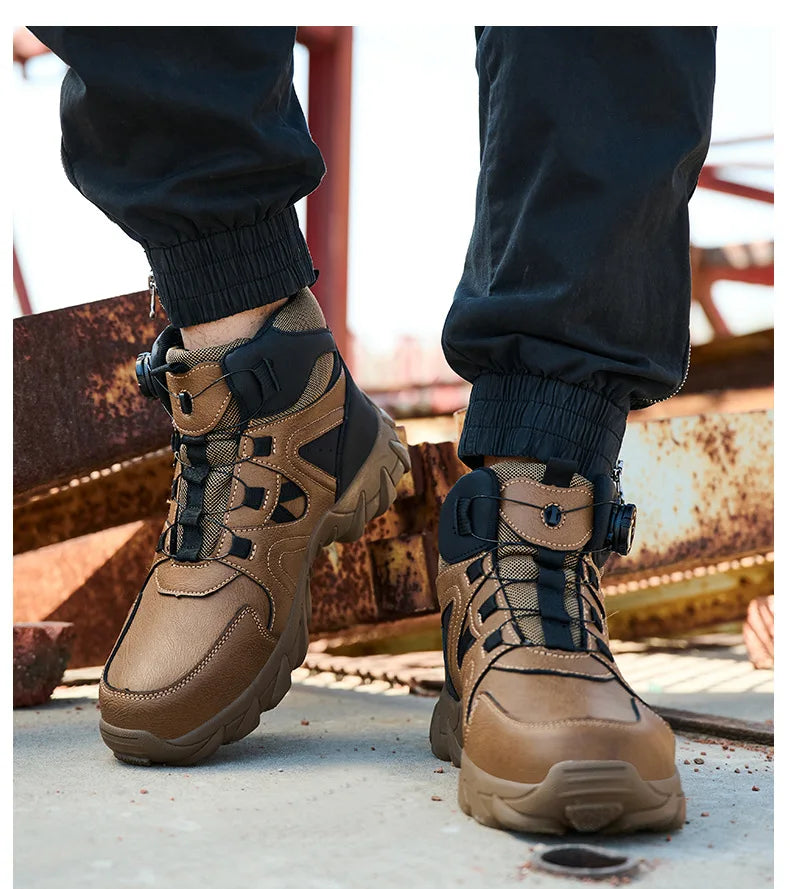 Work Safety Shoes Smash-proof and Puncture-proof Sports Safety Shoes Outdoor Mountaineering Wear-resistant Steel Boots