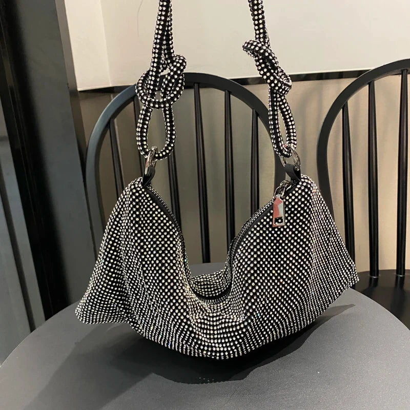 luxury Designer hobo shoulder bag handmade Shining Rhinestones Evening clutch Bag Purse Crystal Purses and handbag Hobo Bags