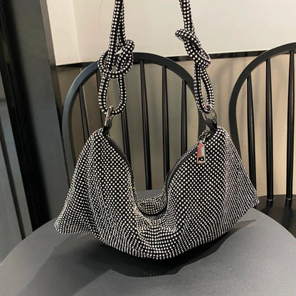 luxury Designer hobo shoulder bag handmade Shining Rhinestones Evening clutch Bag Purse Crystal Purses and handbag Hobo Bags