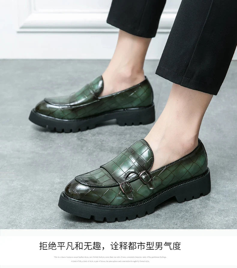 Classic Men's Dress Shoes Slip On Leather Loafers Men Platform Social Shoes For Men Fashion Casual Business Formal Shoes Male