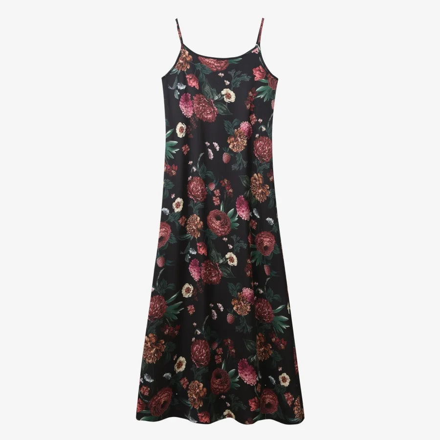 elegance slip satin dress + knitting cross top +mockneck woman clothing set adjustable maxi floor length