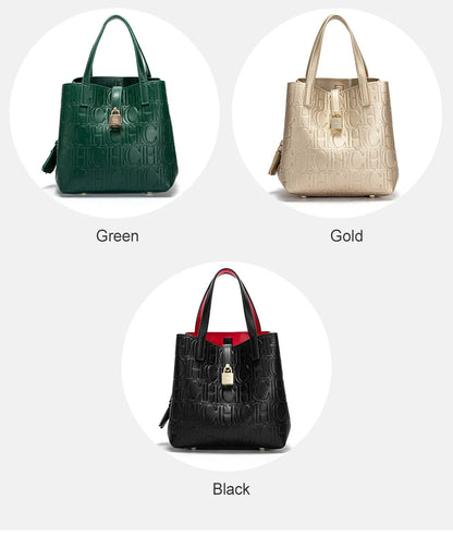 Classic Simple Solid Color Women's New 2024 Large Capacity Handbag Letter Element Women's Handbag