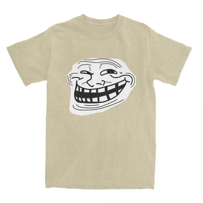 Rage Comic Trollfac T Shirt Funny Anime Hip Hop T-Shirts Short-Sleeved Awesome Tops Summer Pure Cotton Round Neck  6XL Clothes