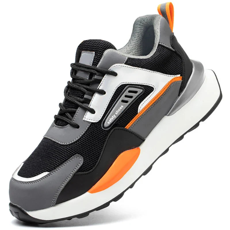 Security Protection Shoes Men Steel Toe Safety Boots Anti-smash Anti-Puncture Work Boots Safety Shoes Man lightweight breathable