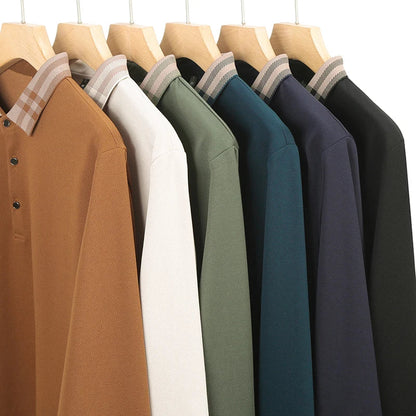 High quality long sleeve men's polo shirt with autumn personalized flip collar fashionable luxury design top casual Paul T-shirt