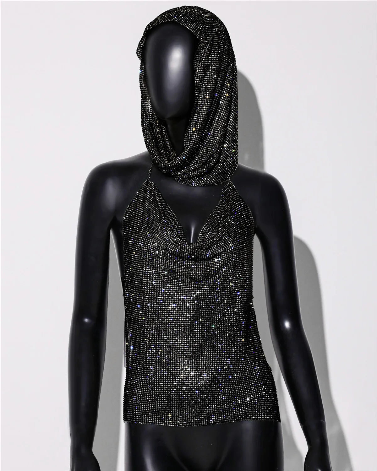 Y2K Streetwear Rhinestone Women Tank Top Punk Goth Hip Hop Bandana Head Wraps Vest Rave Festival Women Tops Tee For Nightclub