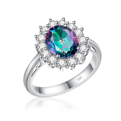 Princess Diana Gold Emerald Ring Women Oval Stone 8*10mm Trending Victoria Jewelry luxury Engagement Gift High Quality