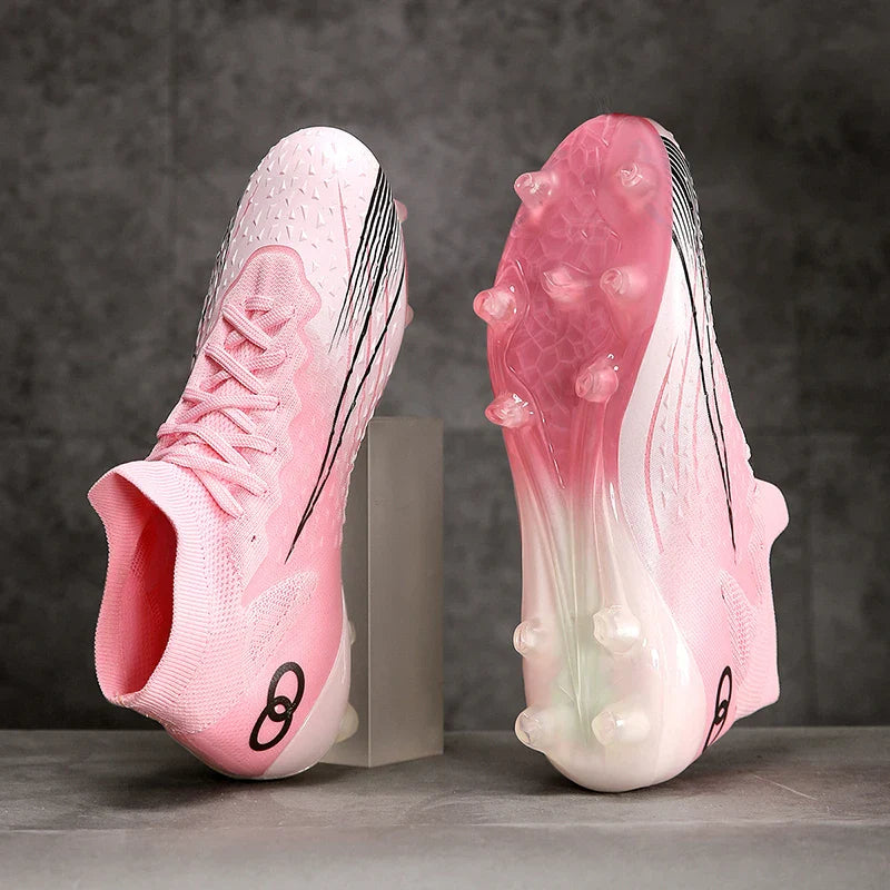 New Men Soccer Shoes Long Spikes Ultralight Football Boots Breathable Sneakers Indoor Match Cleats Training Drop Shipping