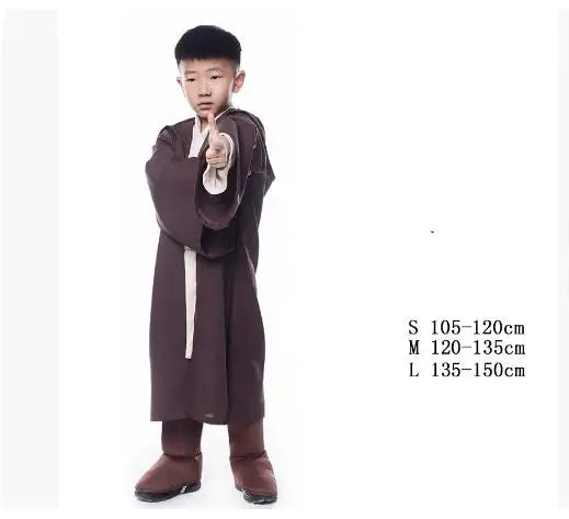 New Kid Children Jedi Knight Cosplay Costume Obi Wan Kenobi Uniform Suit Anakin Skywalker Hooded Robe Cloak Outfits