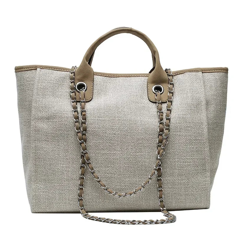 Fashion Make Up Designer Big Women's 2025 New Korean Fashion Casual Large Capacity Shoulder Crossbody Chain Tote Bag
