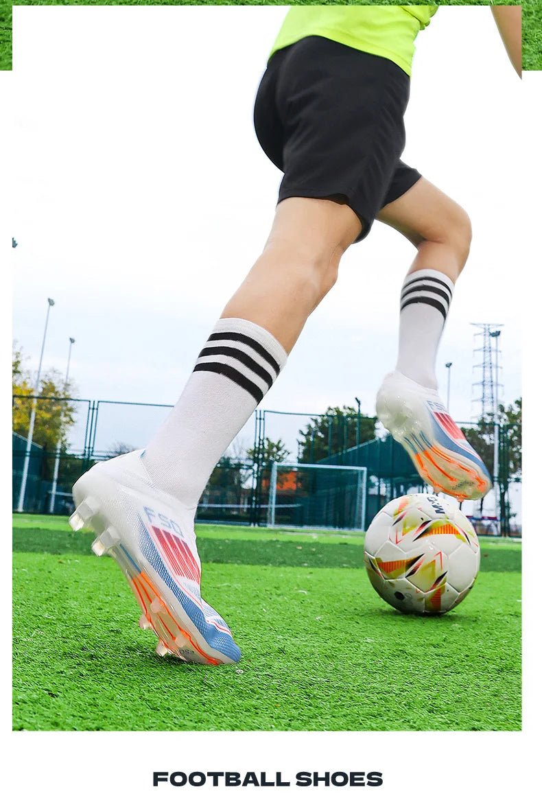 Men Soccer Shoes Training TF Match Futsal Ultralight Breathable Long Spikes Football Boots Indoor Sneakers Cleats Drop Shipping