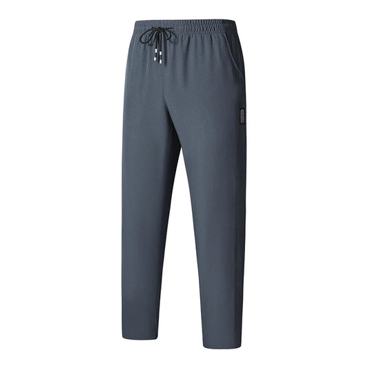Men Running Pants Jogging Casual Summer Thin Sweatpants Quick Dry Ice Silk Straight Trousers Sports Gym Breathable Unisex