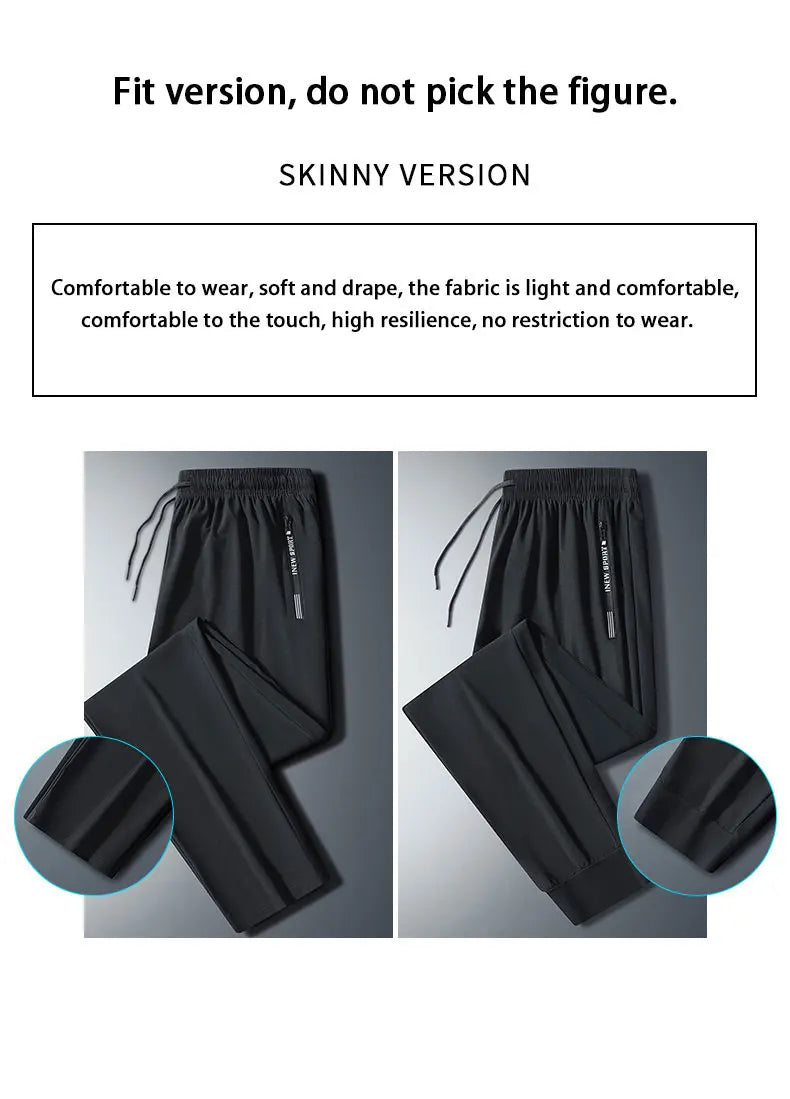 Running Pants Summer Breathable Fitness Sports Trousers Jogging Daily Casual Sports Pants Men  Ultra-thin Ice Silk Cool Pants