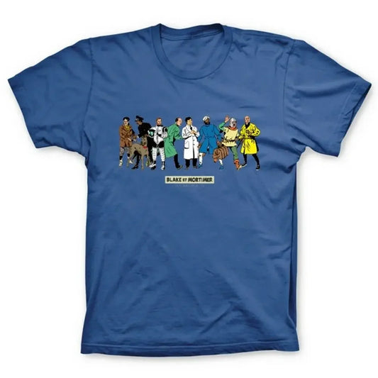 T-Shirt 100% Cotton Blake And Mortimer, Characters (Blue)