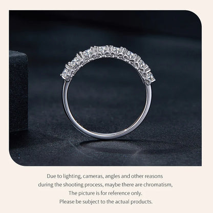Moissanite Ring Lace Band 925 Sterling Silver Half Eternity Stackable Ring D Color for Women Engagement Retro Gift