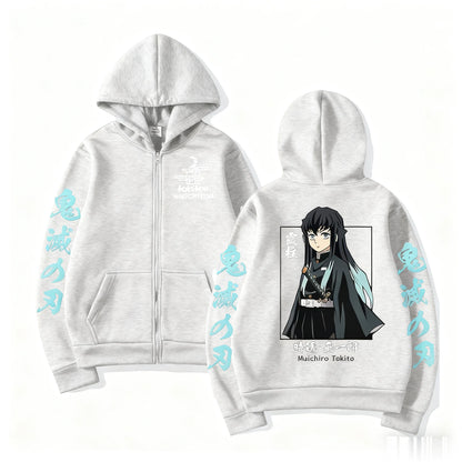 Anime Jacket Zip Up Casual Tops Streetwear 2026 Autumn Winter Long Sleeve Pullover Men Women