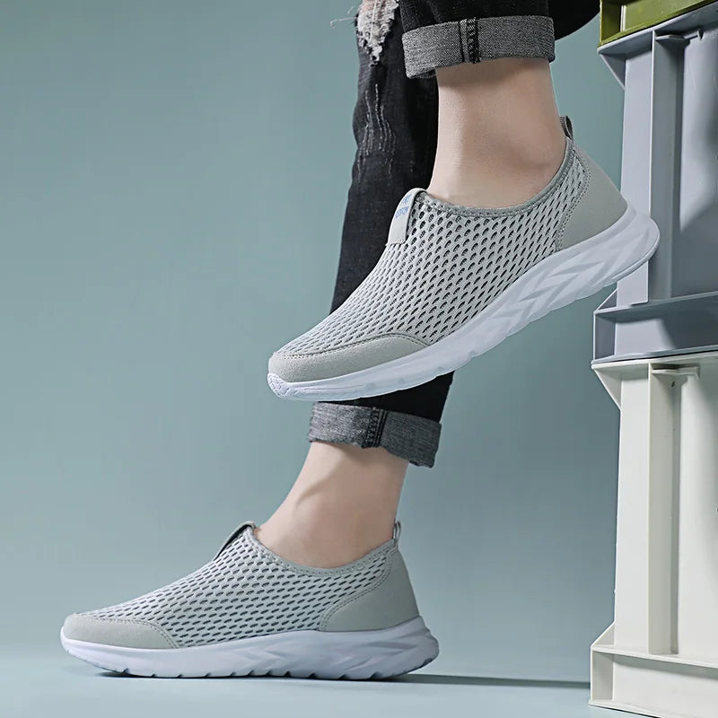 Men Shoes Sneakers Brand Man Casual Flats Shoes Loafers Slip on Male Mesh Big Size 48 Breathable Spring Autumn Summer 2024