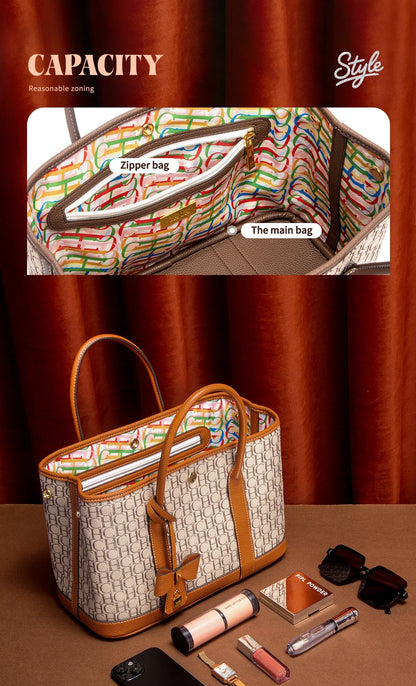 Woman Tote Bag Autumn New Fabric Splicing Handbag Convenient Carrying Mother Bag Commuter Women's Bag