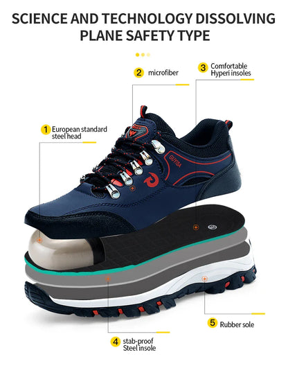 Men's work shoes hiking series for all four seasons with low top