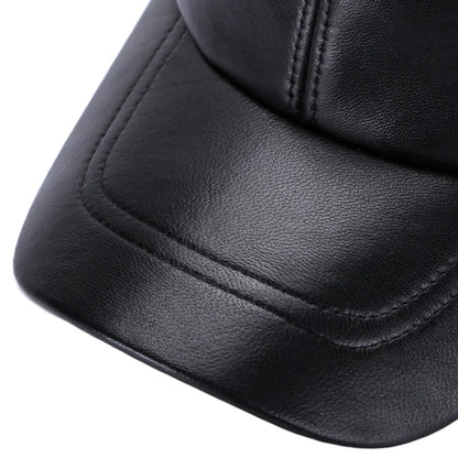 New 2026 Street Hip Hop Hat Leather Hat Fashion Adult Leather Hat Men's Warm Leather Baseball Cap Male Men Outdoor Windproof Hat