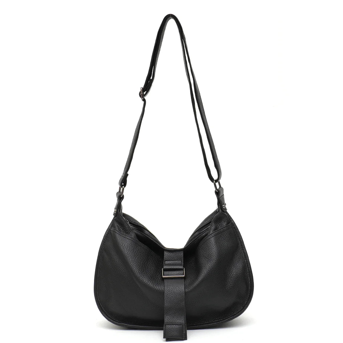 Women Design Style Genuine Leather Shoulder Bag Multi Pockets Casual Daily Slouchy Preppy Chic Handbag Messenger Satchel Purse