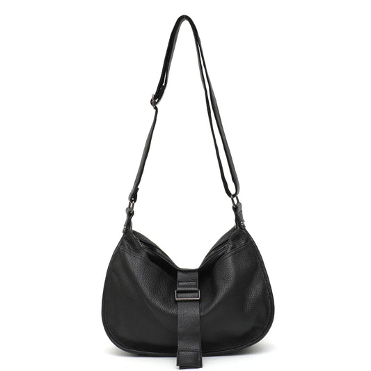 Women Design Style Genuine Leather Shoulder Bag Multi Pockets Casual Daily Slouchy Preppy Chic Handbag Messenger Satchel Purse