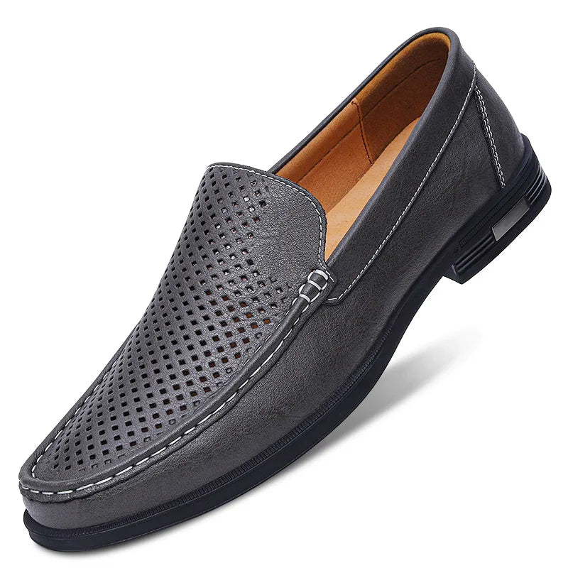 Leather Men Footwear Slip on Office Man Formal Shoes Wedding Party Men Dress Shoes Breath Driving Lazy Loafers